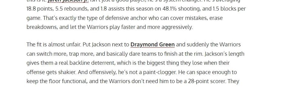 kaiyun-美媒支招勇士做5换1交易，可追19+6内线，出三替补+两首轮签？